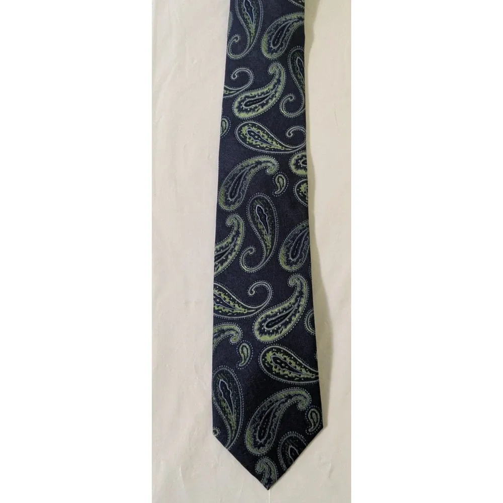 New 1812 Society Blue w/Yellow Paisley Hand Made Luxury Jacquard Silk Tie 58x3.5